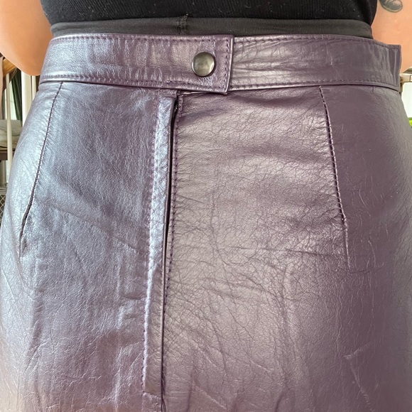 Deep Purple Leather Handmade Skirt from Argentina - Picture 7 of 11